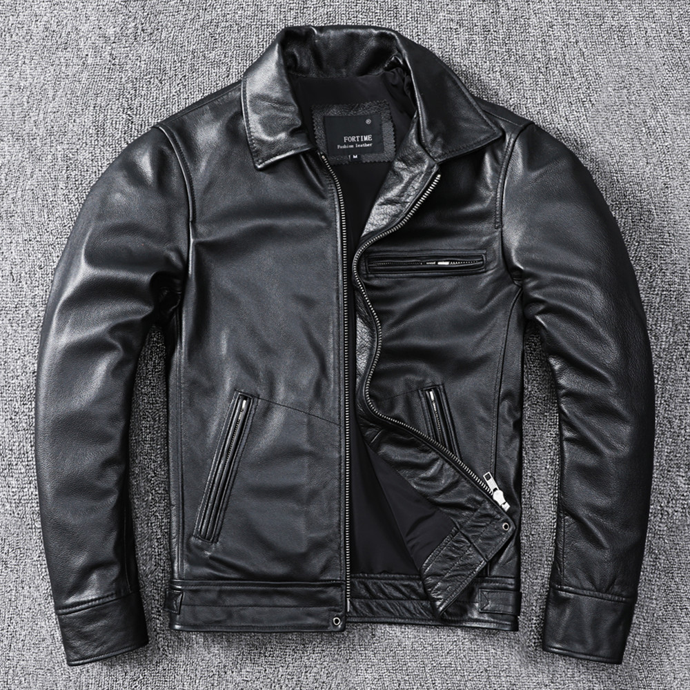 Muhelan Dao Replica Clássico Primeira Camada de Couro de Bezerro Macio Jaqueta de Couro Genuíno Masculina Jaqueta de Cou