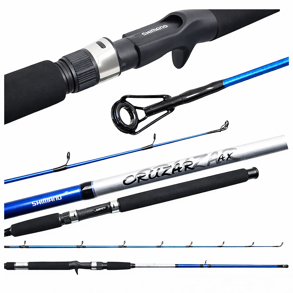 VARA DE PESCA CARRETILHA SHIMANO CRUZAR BLUE 6'0" (1.84M) 8-16LB - 2 PARTES - REFORCADA - RIOS - MAR - PESQUEIROS