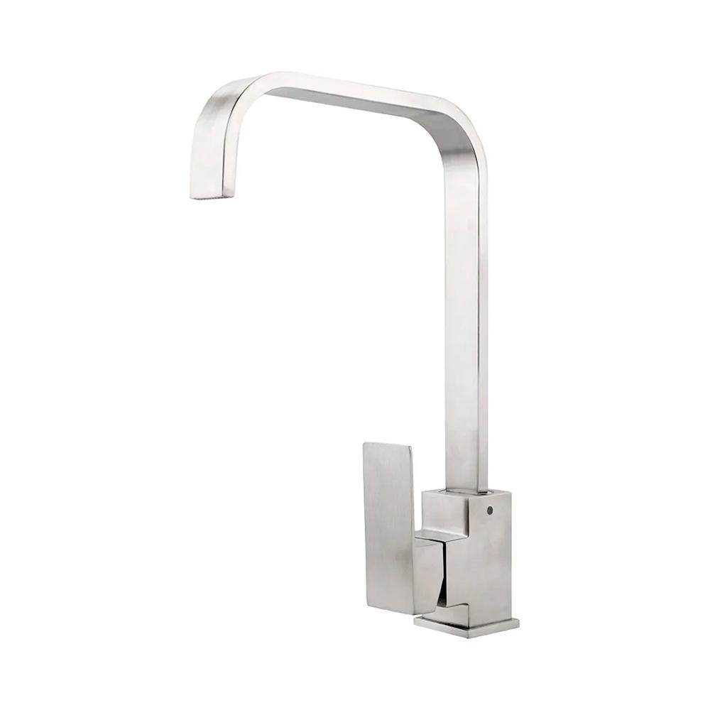 Torneira Para Cozinha Misturador Monocomando Aço Inox 304 São Lorenço Pingoo - Prata Escovado