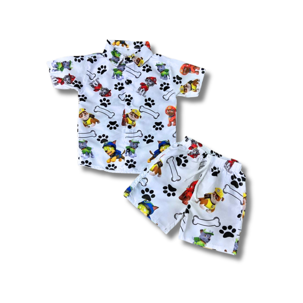 Conjunto Mauricinho Patrulha Canina - Camisa E Bermuda
