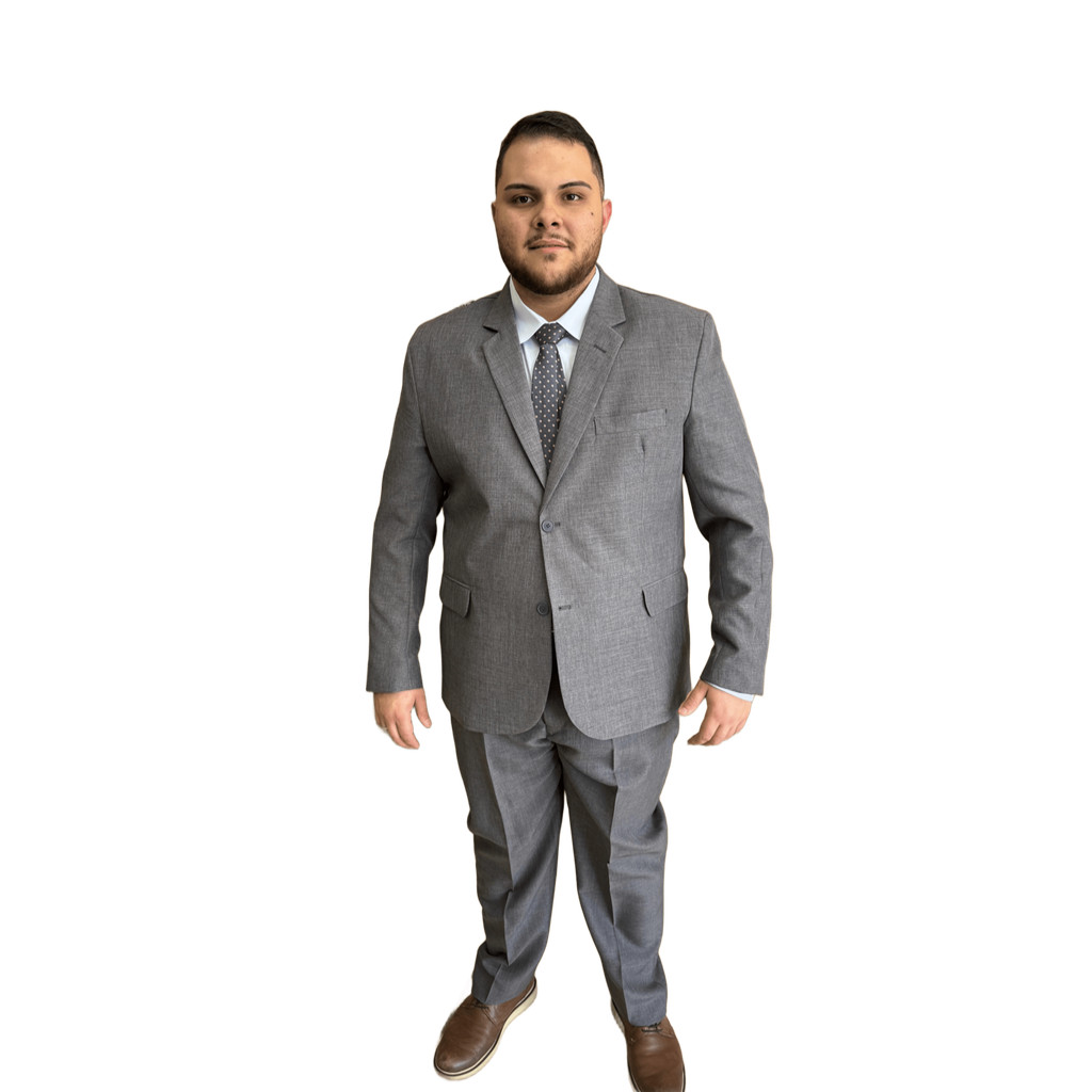 Terno Plus size cinza escuro melange