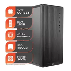 Computador Home Essential S, Intel Core I3 4ª Geração, 16GB DE RAM, SSD 480GB