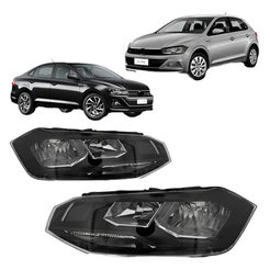 Par Farol Vw Polo / Virtus 2018 A 2022 Manual Friso Preto