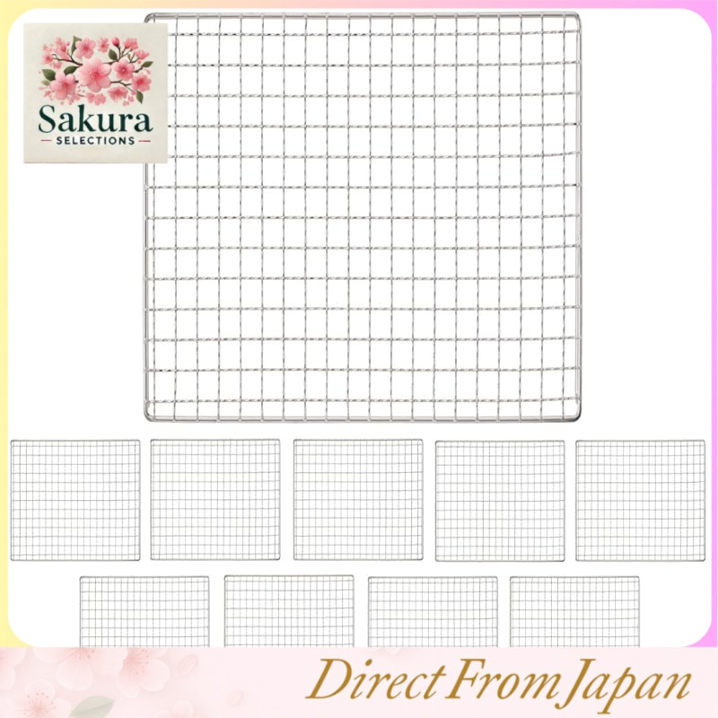 Disposable 10-piece BBQ grill replacement mesh, compatible, square BBQ 300×300mm (30×30cm)