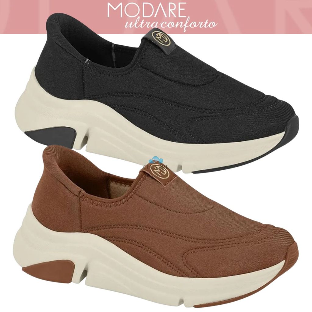 Tênis Modare Feminino Slip on Ultra Conforto Original Calce Fácil em Oferta na Shopee