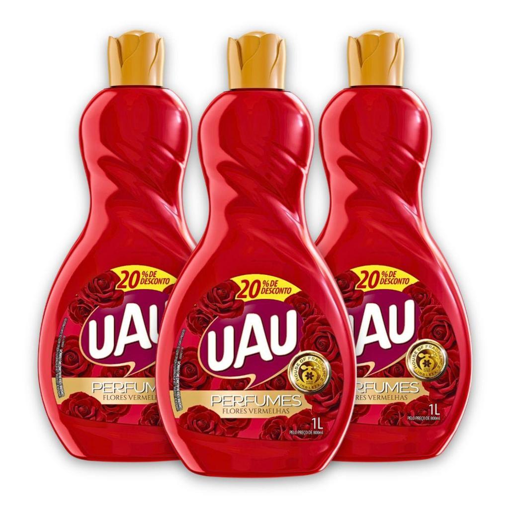 Kit 3un Limpador 1L UAU Flores Vermelhas E Sedução Promo em Oferta na Shopee