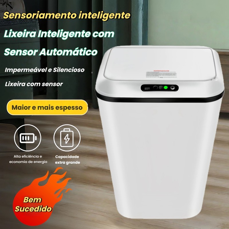 Lixeira Grande 16L Inteligente Com Sensor Movimento Automático Cesto De Lixo Luxo Banheiro Quarto Top