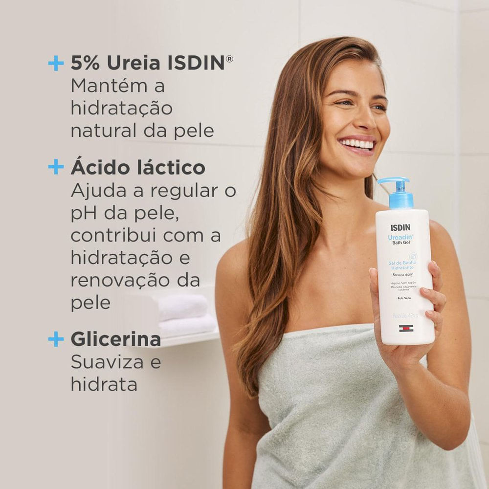 Detalhes do Ureadin Bath Gel Isdin Gel de Banho Hidratante 424g