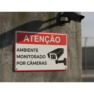 Placa Monitoramento Por Câmeras De Segurança 30x20 Pvc3mm em Oferta na Shopee