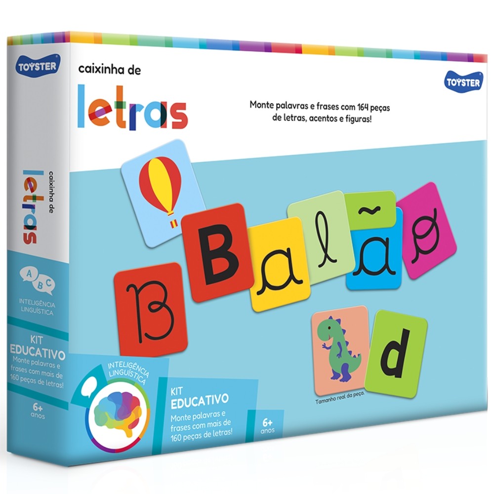 JOGO EDUCATIVO CAIXINHA DE LETRAS TOYSTER BRINQUEDO INFANTIL PALAVRA FRASES KIT ALFABETIZAÇÃO IMAGEM