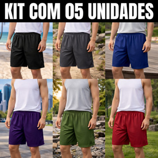 Kit 5 Bermuda Masculina Short Calção Futebol Academia Praia Caminhada Lazer Cores Sortidas em Oferta na Shopee