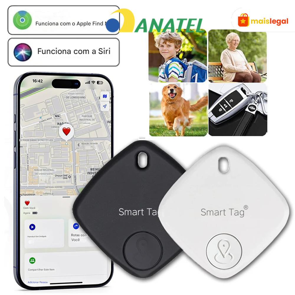 Rastreador AirTag Smart Tag MFI Localizador GPS Mala Carro Moto Pet Criança Sem