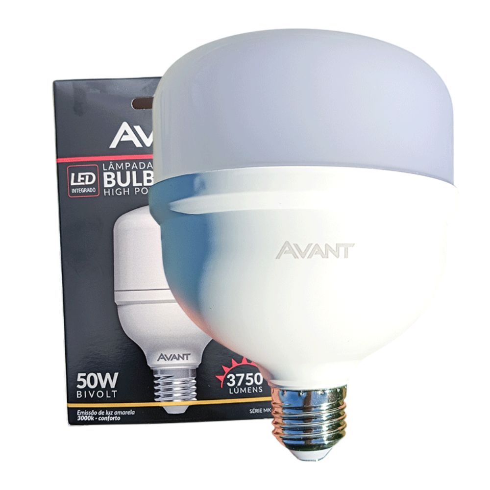 Lâmpada LED Avant Bulbo High Power 50W Bivolt 3000K 3750lm E27 Amarela