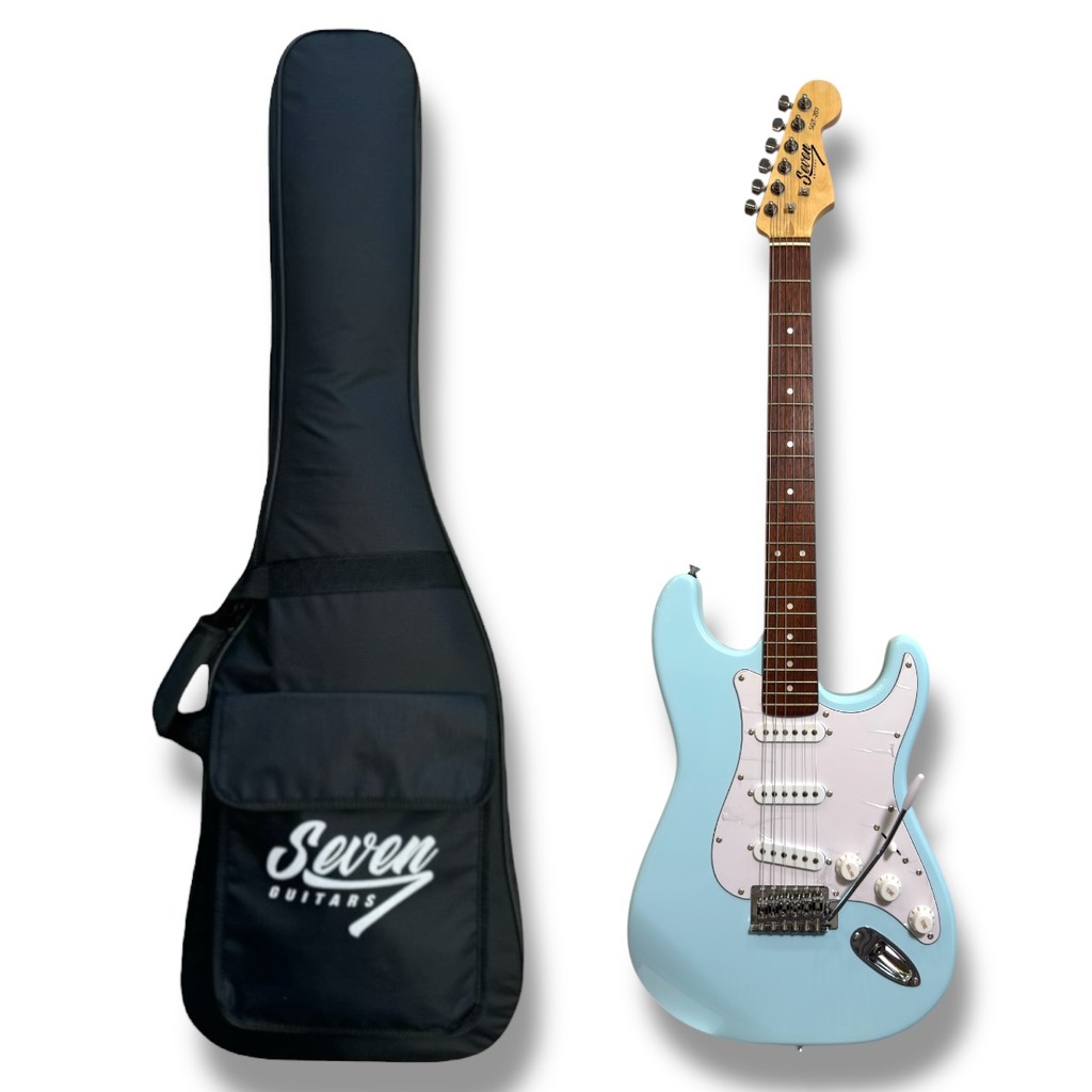 Guitarra Strato Seven Sgt-207 Azul Celeste C/Bag em Oferta na Shopee