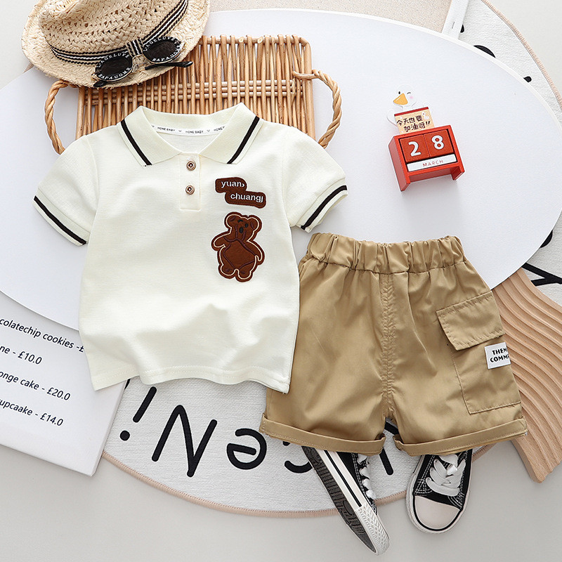 Pronto estoque Roupas infantis menino terno verão crianças roupas infantis menino bebê roupas de verão versão coreana do