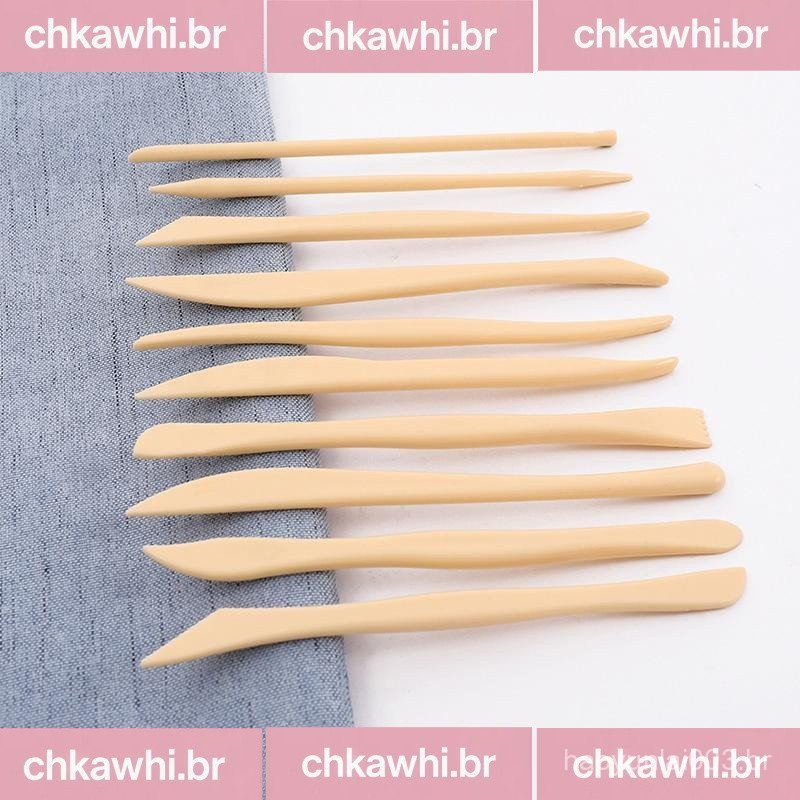 [GrandLarge] 10 Peças Conjunto De Ferramentas De Escultura Em Argila Diy Cerâmica De Madeira/Plástico Para Amantes Arte