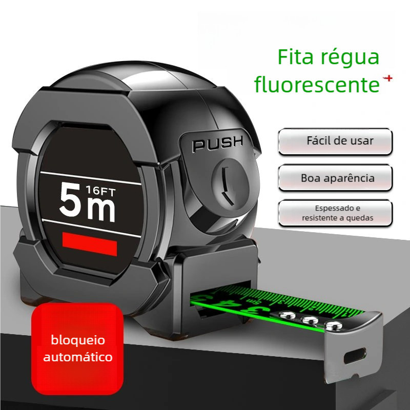 Trena Profissional 5M Fita Fluorescente Com Trava Durável