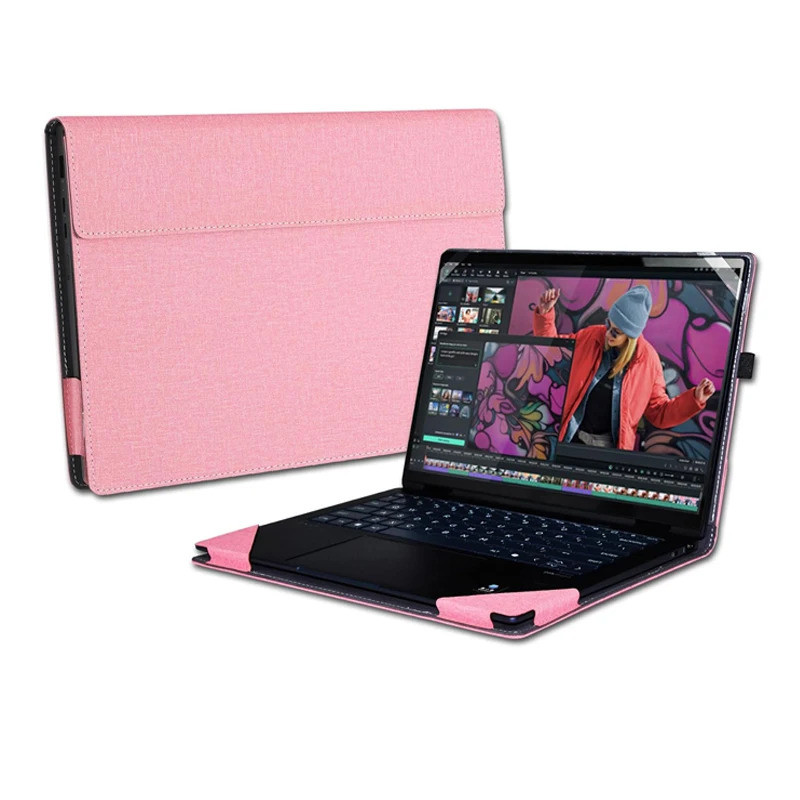 Capa Para Laptop Lenovo Yoga Slim 7 14AKP10/14ILL10/7i (14', Gen 10) Bolsa Protetora De Couro PU Com Resfriamento Dobráv