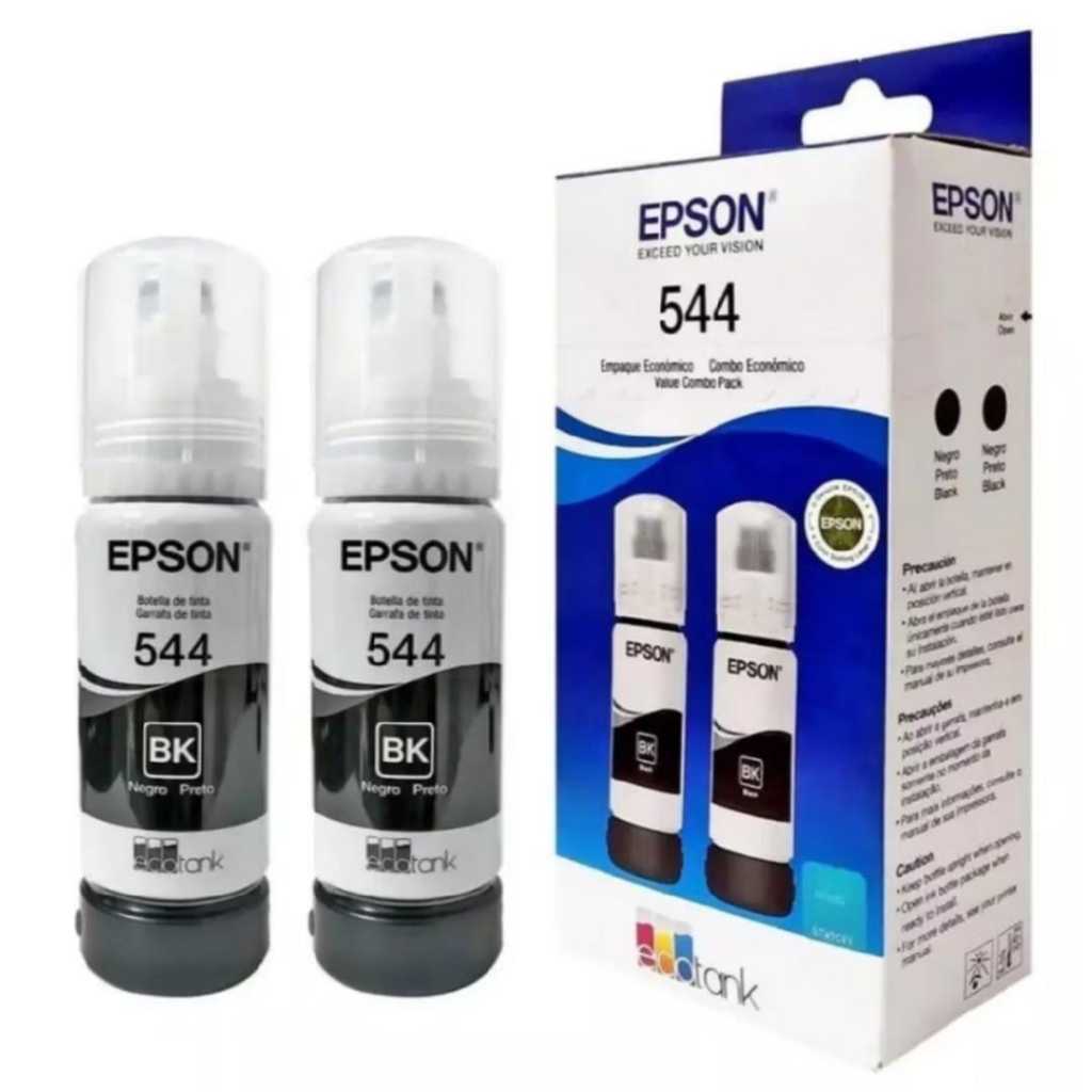 KIT 2 TINTAS PARA EPSON T544 ORIGINAL COR BK L3110 L3150 L3250