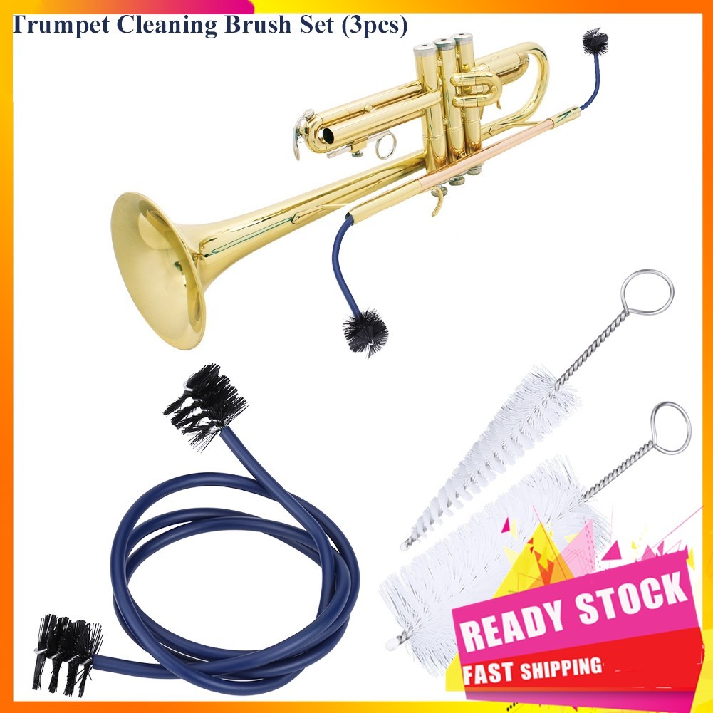 Gfgfgfgg Kit de limpeza de trompete Válvula de escova de bocal flexível