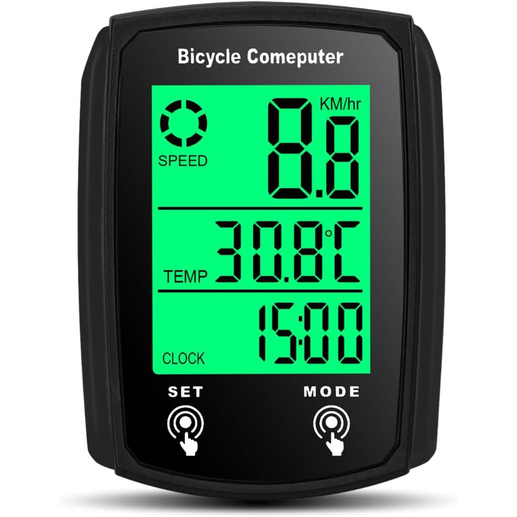 Velocímetro de computador de ciclo tela grande multifuncional odômetro de computador de bicicleta com fio à prova dágua