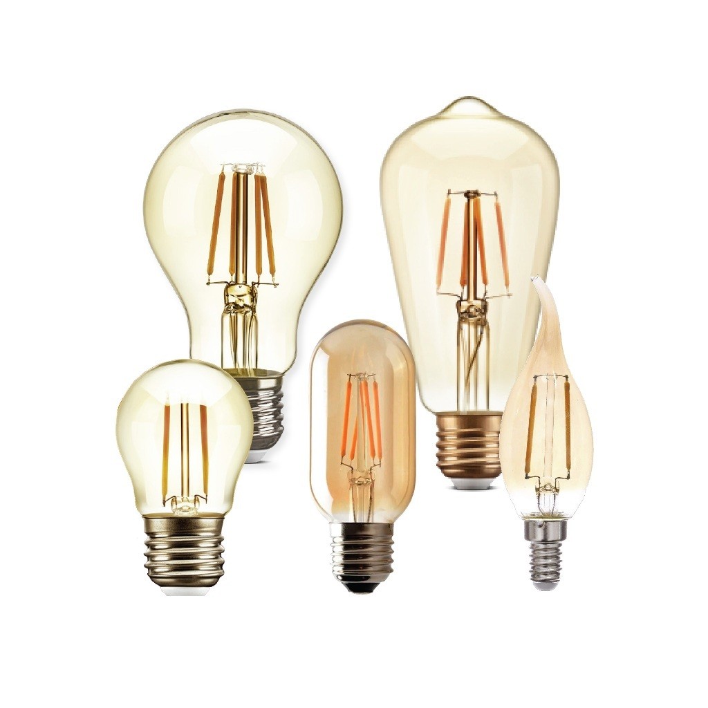 Kit 1, 2, 3 Lâmpada Filamento VELA-BICO/ G45/ A19/ A60 | Bivolt Apollo