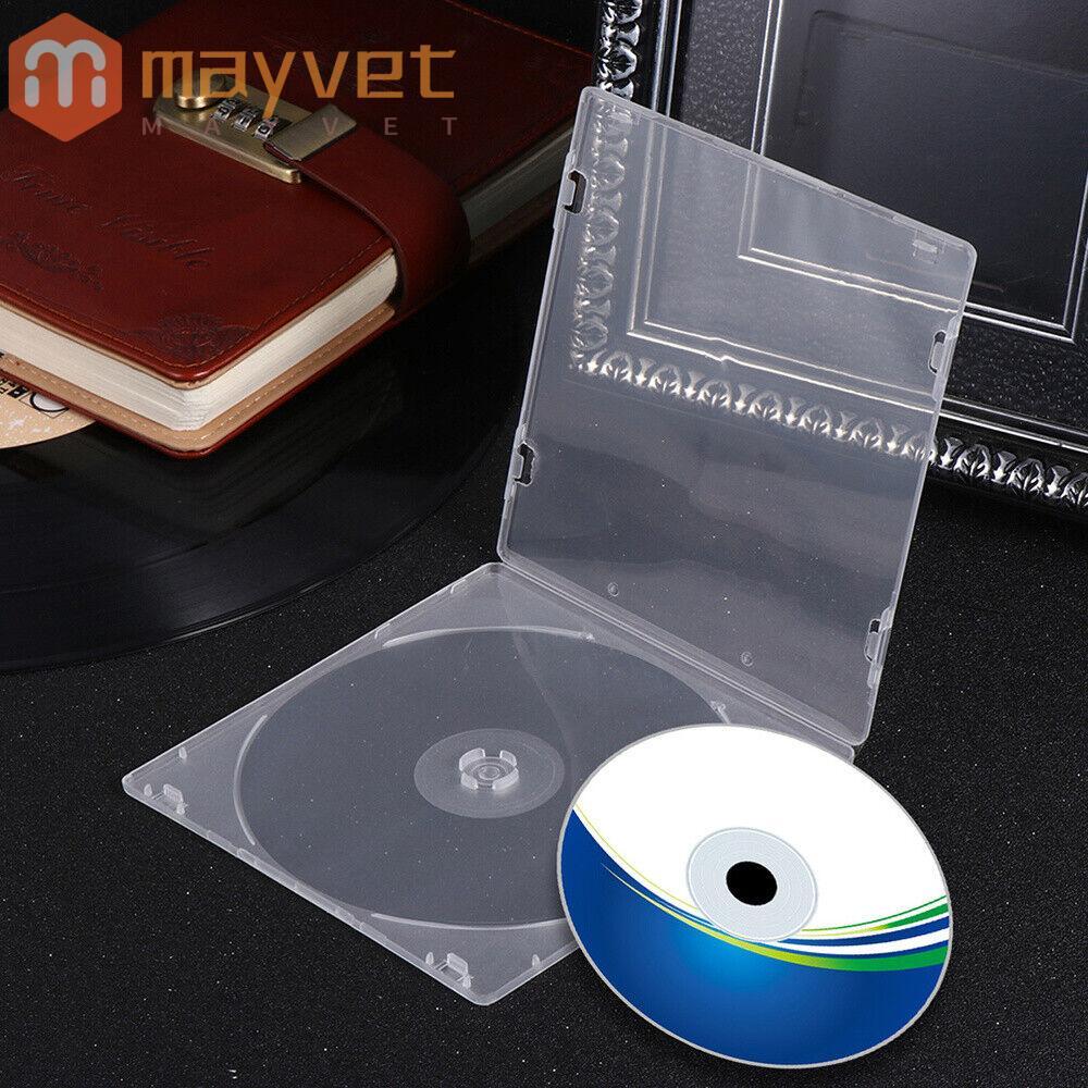 MAYVET 20 Unidades De Caixa PP Quadrada , CD De Disco Único Estilo Fino , De Borracha Macia Transparente