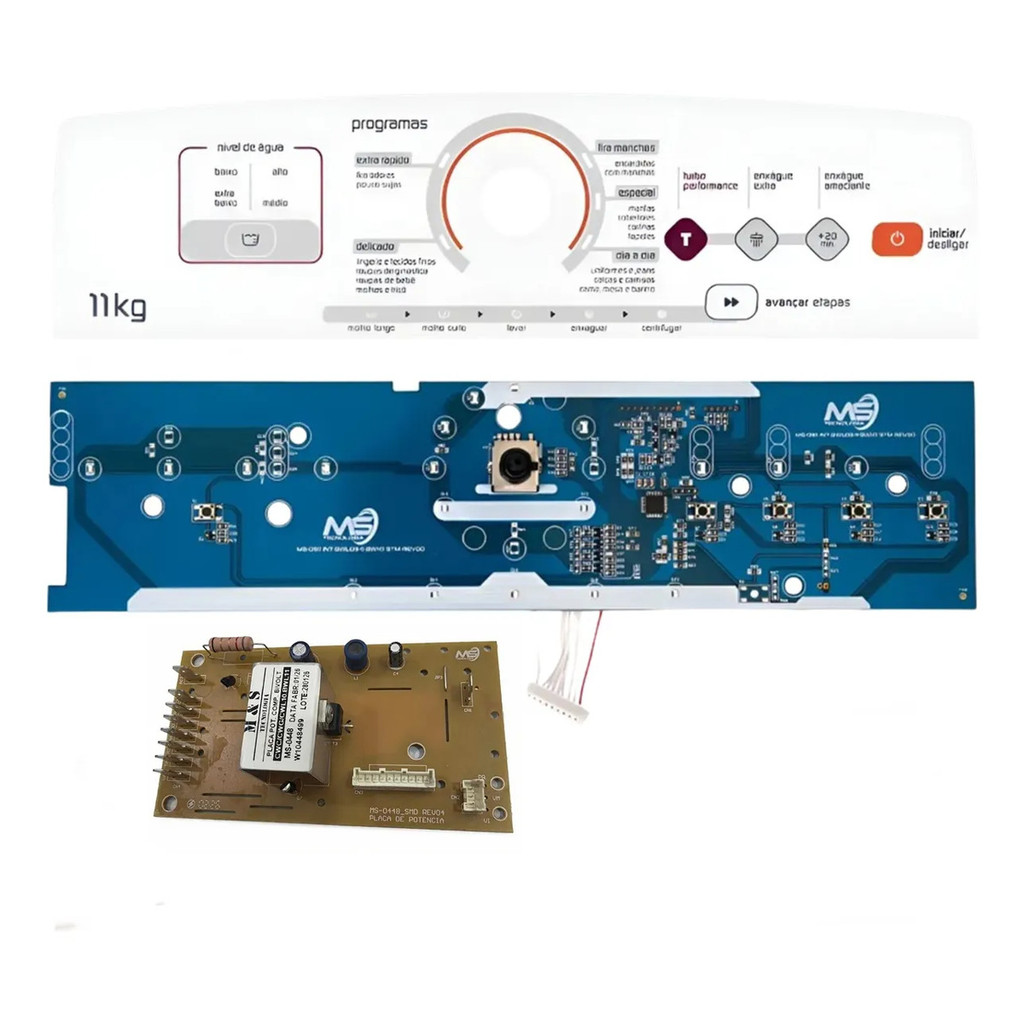 Placa E Adesivo Para Lavadora Brastemp 11kg Bwk11 W10755942