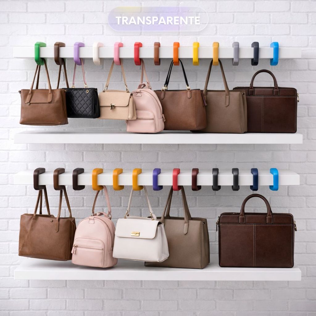 4x Suporte Gancho Porta Bolsa Portátil Pendurar VERDE NEON