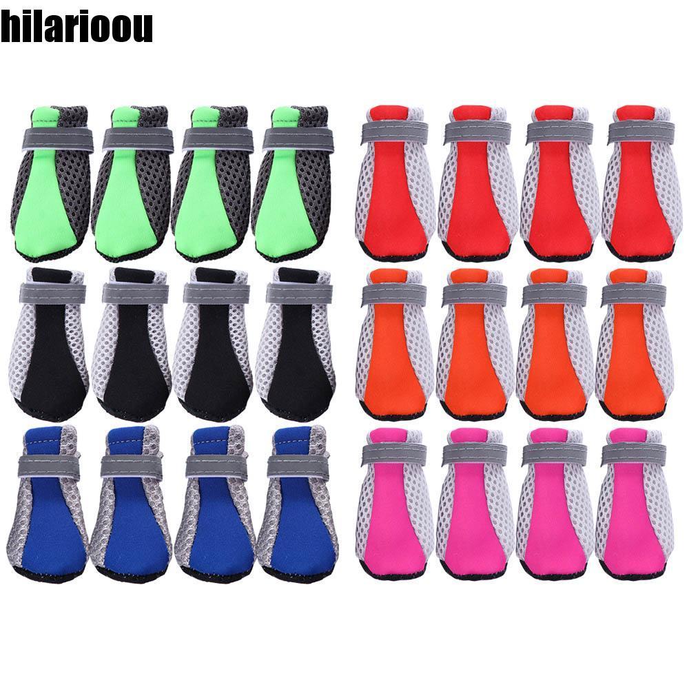 HILARIOOU Protetores Seguros Para Sapatos De Cachorro Poodle Yorkshire Pavimento Quente Com Faixa Reflexiva Suprimentos 