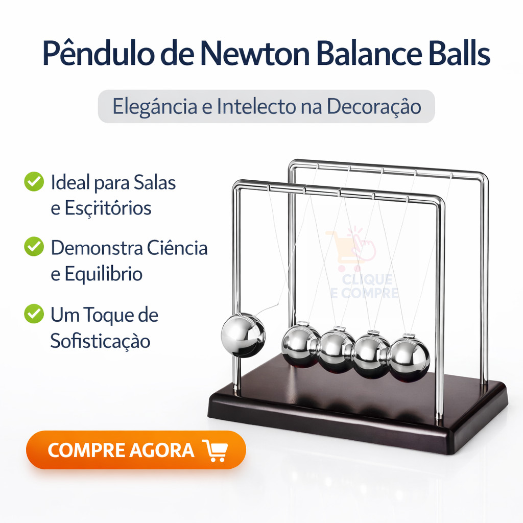 Pêndulo de Newton Enfeite Decoração Sala Escritório Quarto Balance Balls Decor