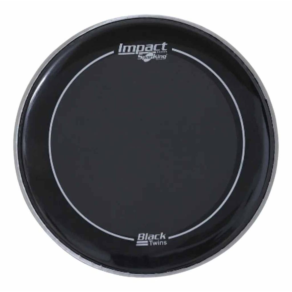 Pele bumbo 22 pol hidráulica preta dupla Impact Black Twins bumbo surdo