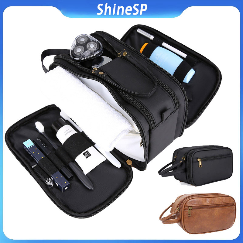 Vintage Bolsa Necessaire para Viagem de Couro Organizadora Bolsa Executivo Viagem Couro Pu Novo