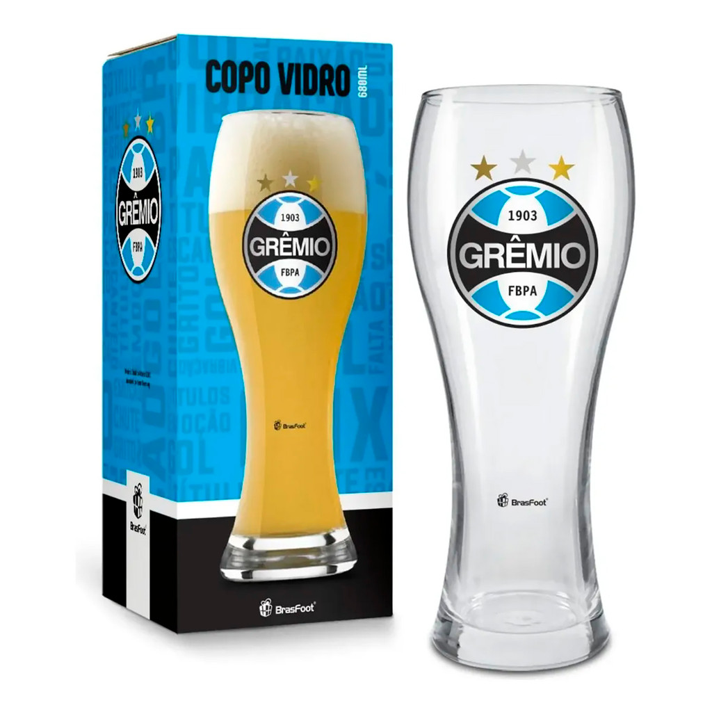 Copo Grêmio Joinville Vidro 680ml Chopp Clube Time Oficial
