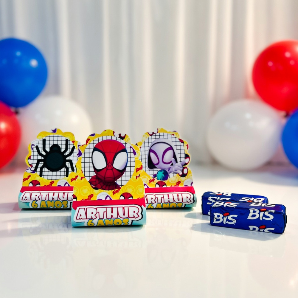 Porta Bis Duplo Personalizados  Spidey e Seus Amigos -Homem Aranha /Lembrancinha de Festa /Aniversário