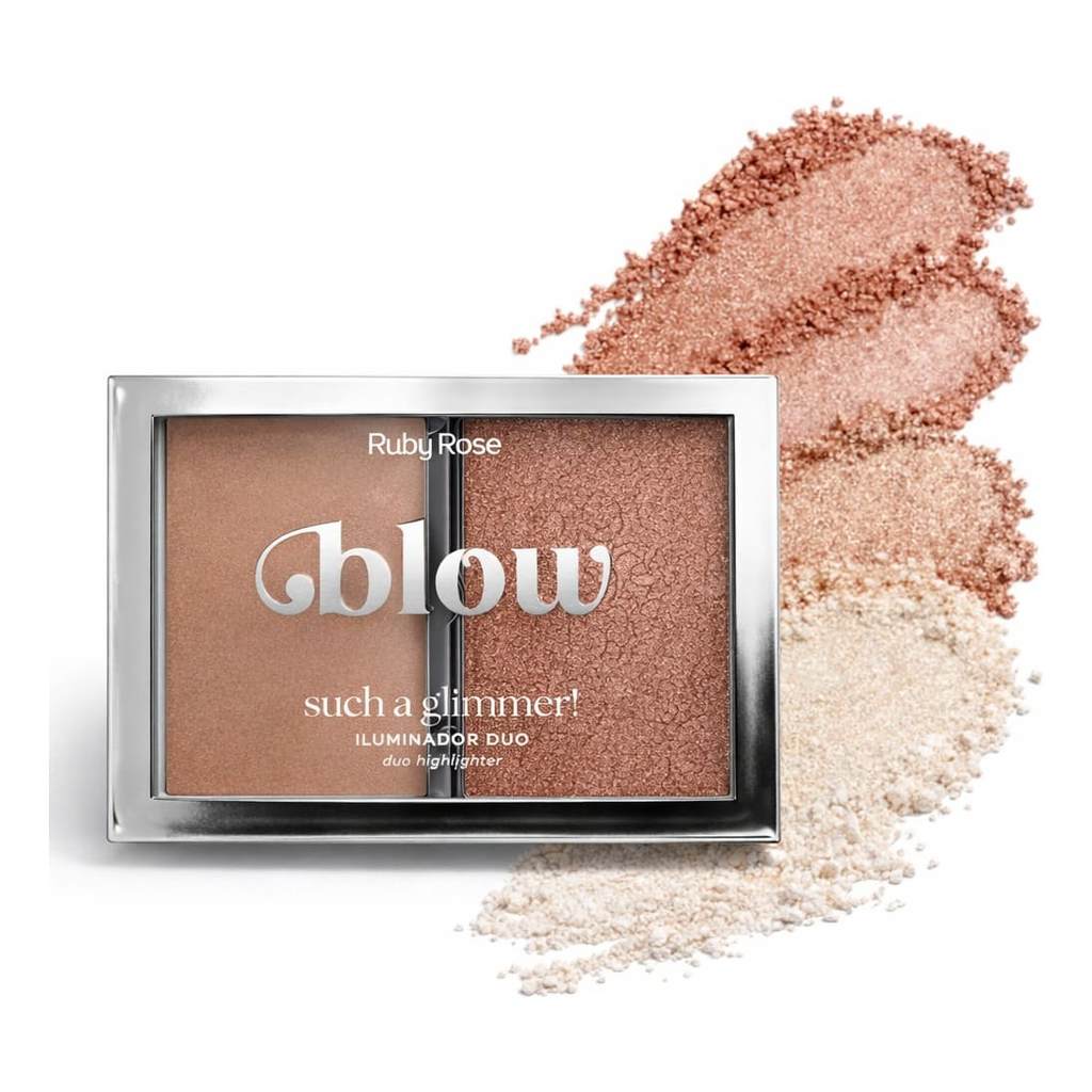 Paleta Iluminador Duo Linha Blow Facial Pó e Cremoso Such Glimmer Rosto Acabamento Perfeito