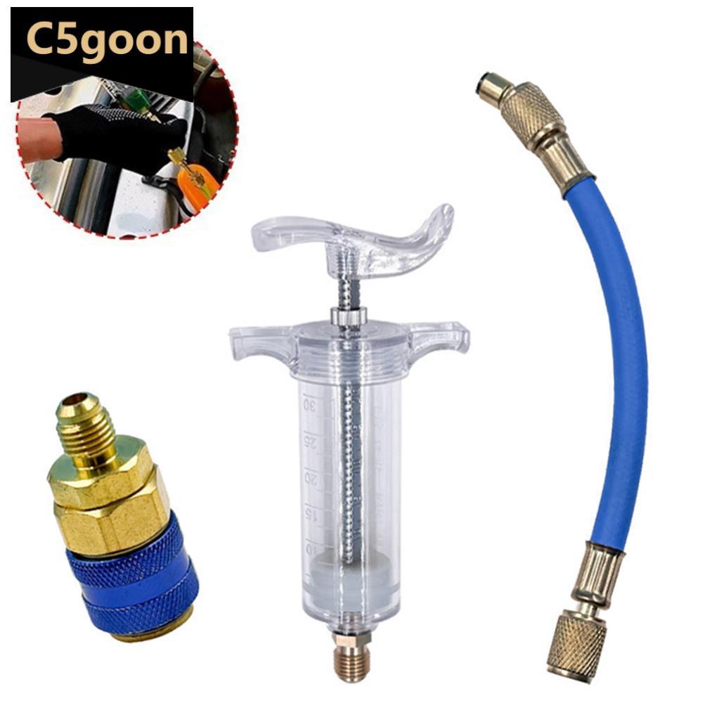 C5GOON Seringa De Injeção De Lubrificador De Ar Condicionado Automotivo A/C Injetor De Óleo/Tintura 30Ml 1Oz Com Adaptad