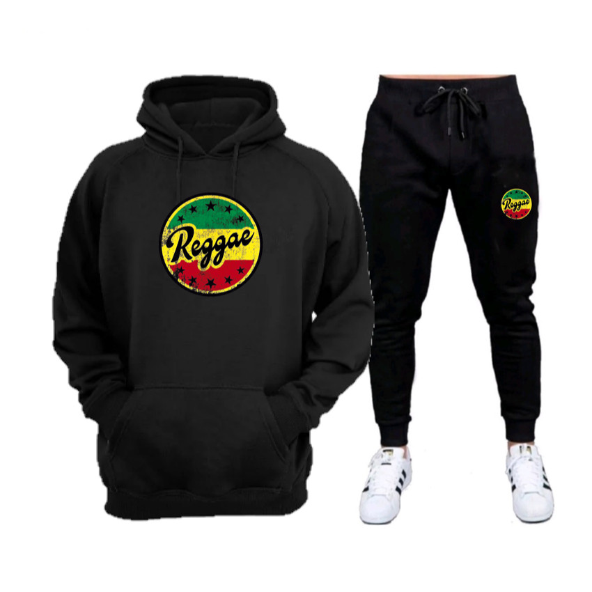 Conjunto Moletom Calça De Abrigo Blusa de Frio Flanelada Estampada Reggae Super Confortavél Masculino e Feminino