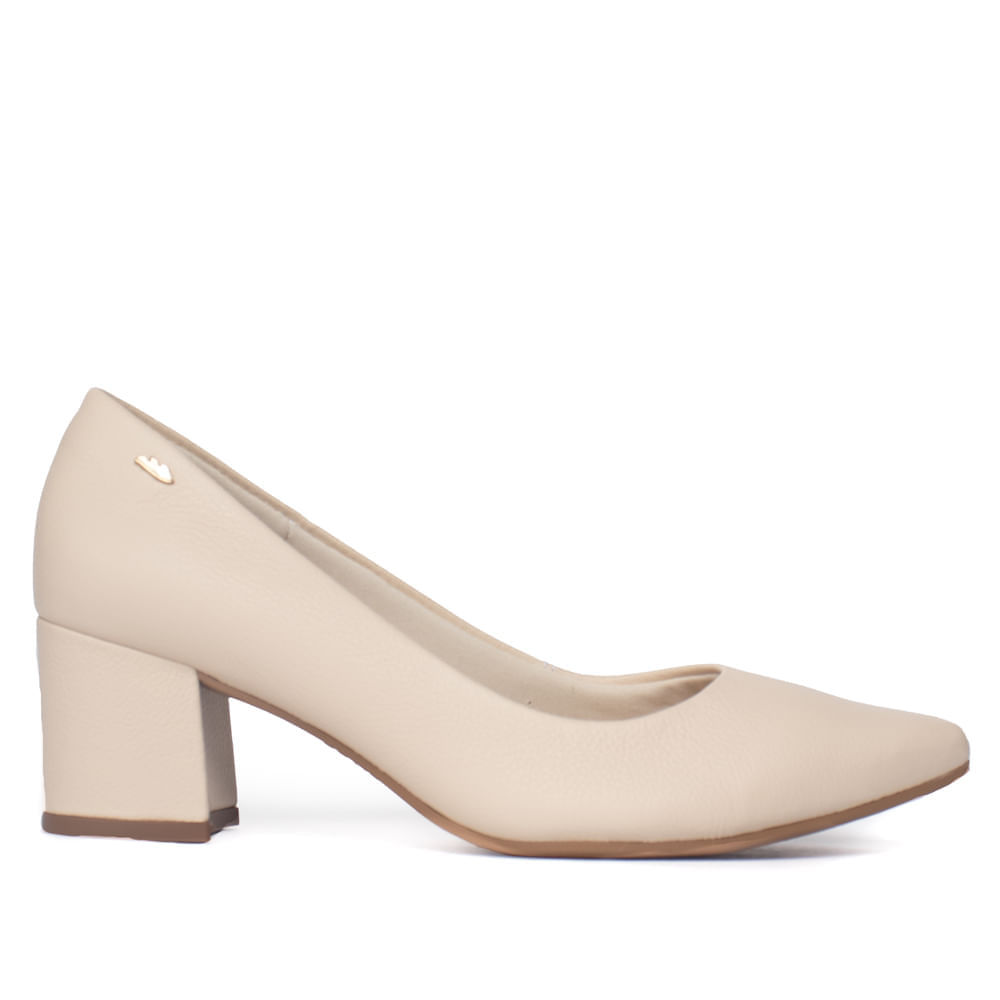 Scarpin Feminino Dakota Couro Tule Nude
