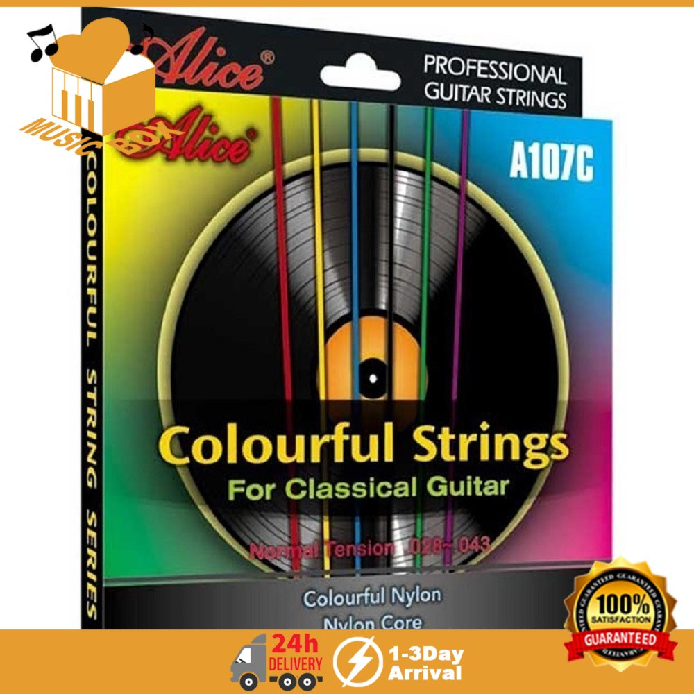 Cordas De Nylon Coloridas Transparentes E Brilhantes Para Guitarra Clássica Alice A107C