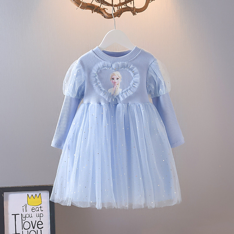 Crianças roupas meninas elsa vestido de princesa 2025 primavera bebê manga comprida vestido estilo ocidental meninas vel