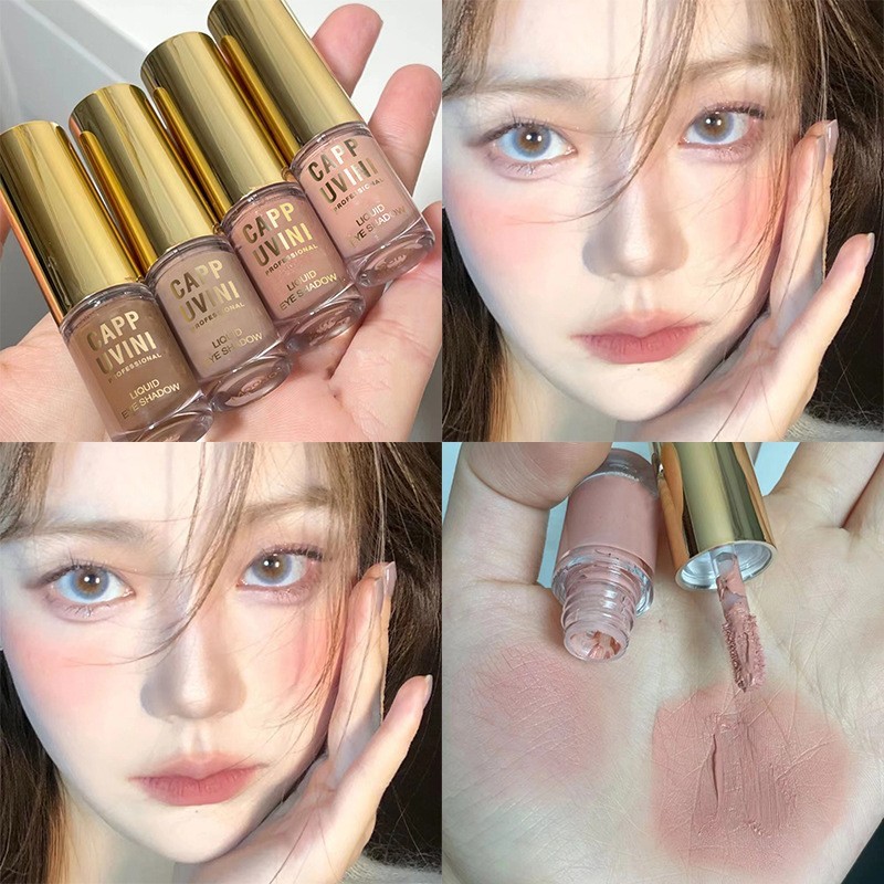 [Estoque pronto] Caijing Selection Cappuvini Classy Mist Eyeshadow Líquido Fosco Perolado Fino Brilhante Iluminando Cor 