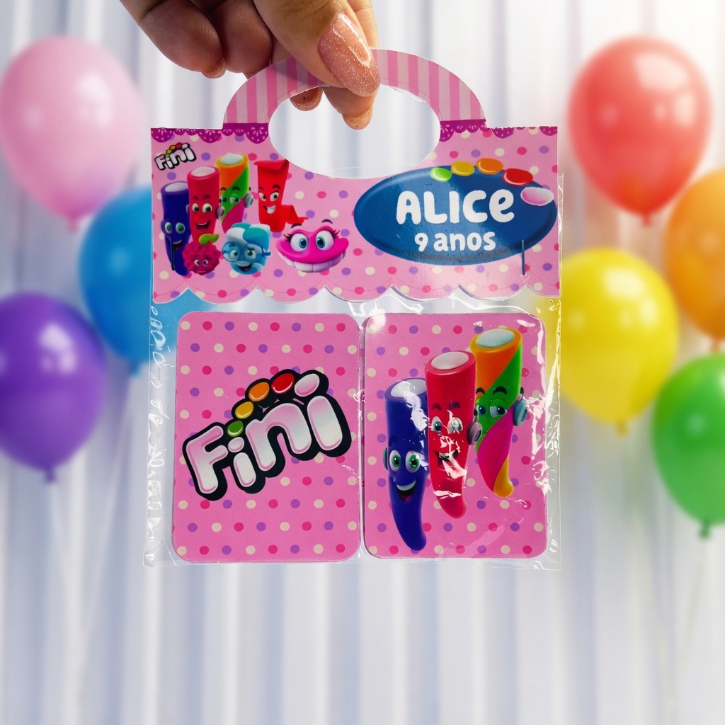 Jogo da Memória Bala Fini Menina Personalizado Para Lembrancinha de Festa Infantil Divertida