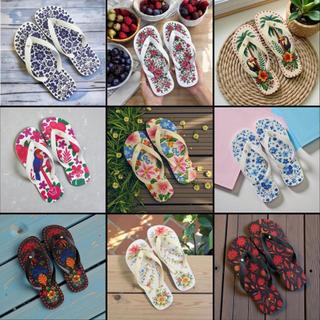 Kit 2 Sandália Rasteirinha Floral Feminina Conforto Máximo Leve Oferta
