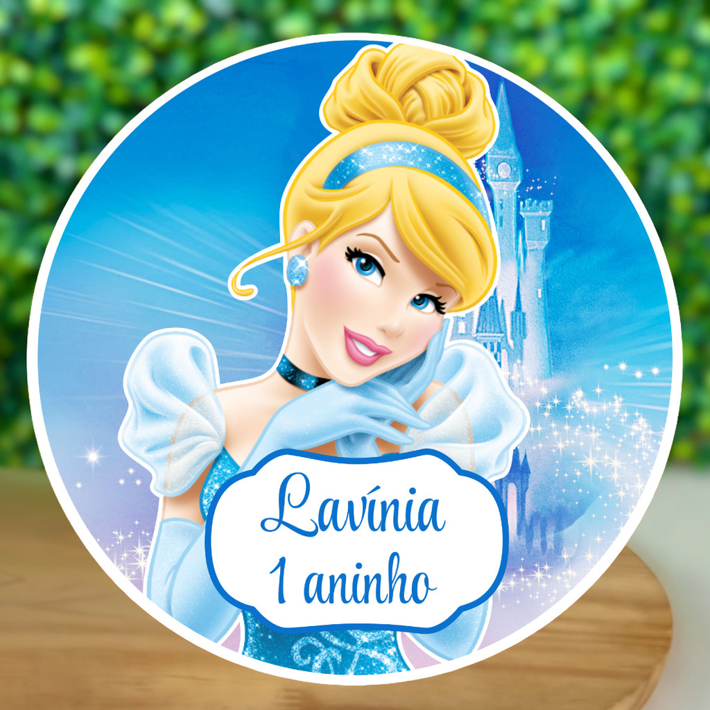 Adesivos Redondos Personalizados Princesa Cinderela Para Lembrancinhas