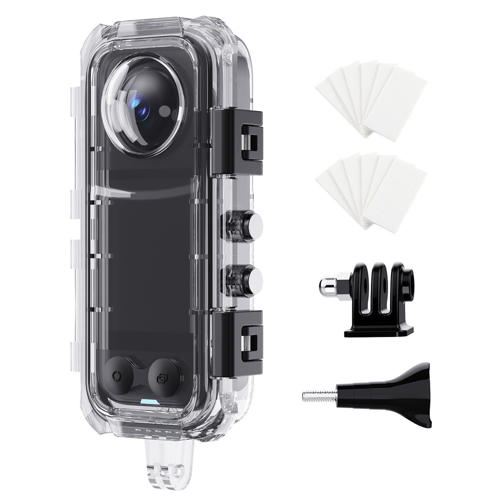 Capa À Prova D'água Para Insta360 X4 , Câmera De 360 Graus , Protetora Transparente Mergulho Com Montagens E Toalhetes D