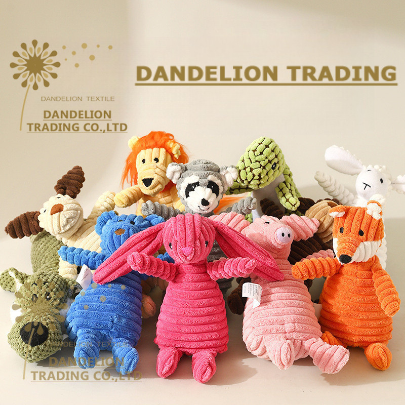 [DANDELION] Brinquedos para Animais de Estimação, Brinquedos de Pelúcia Sonoros de Corduroy para Cães, Brinquedos para M