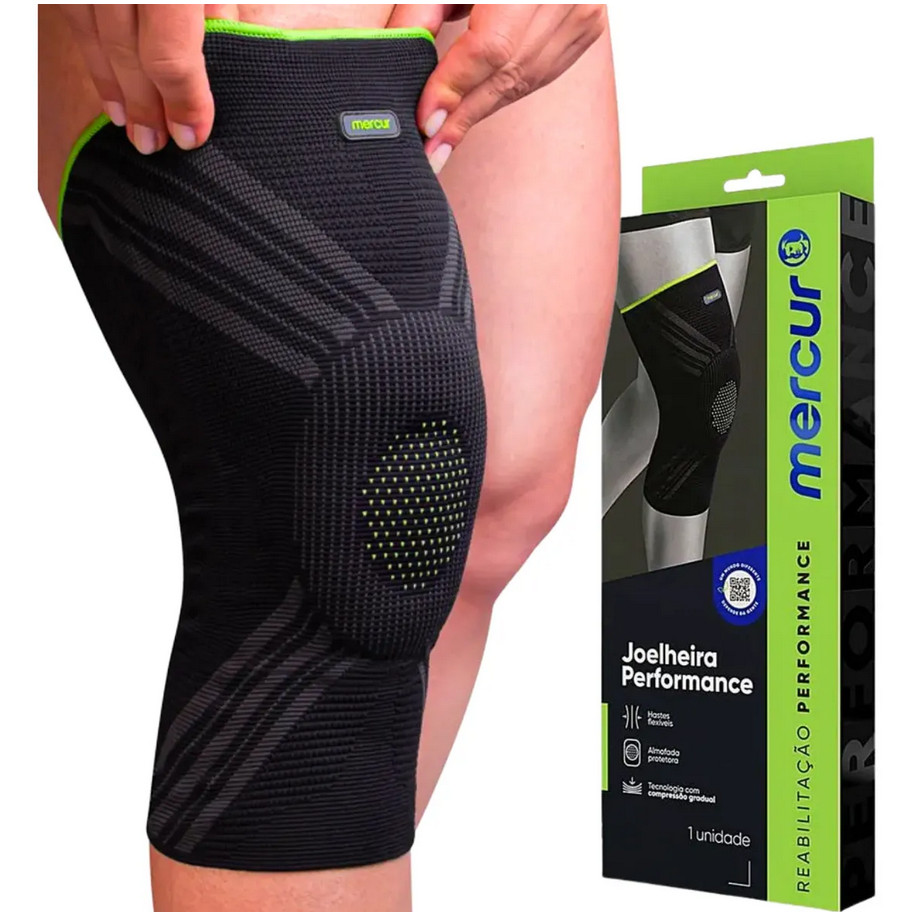 Joelheira Ortopédica Mercur Alta Performance Original | Alívio Rápido da Dor | Compressão Com Haste em Oferta na Shopee