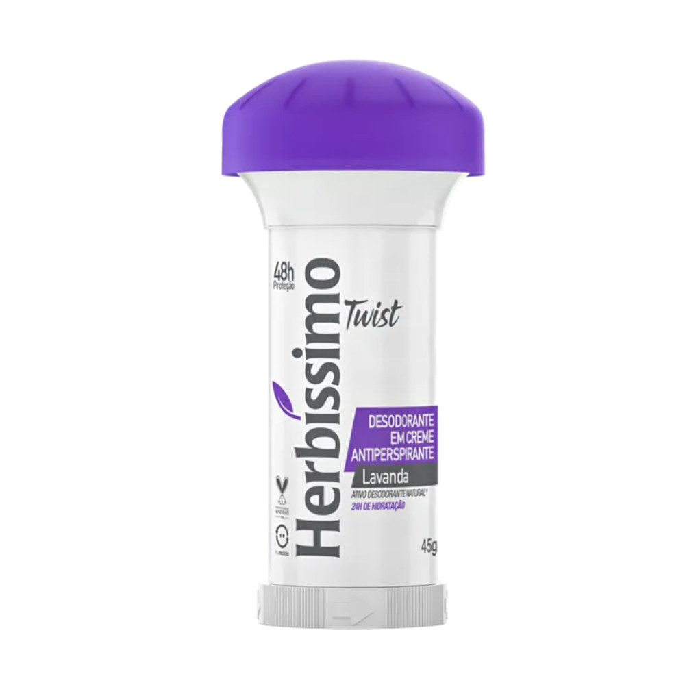 Desodorante Herbal Herbissimo Twist Lavanda 45g - Proteção e Frescor com Aroma Suave de Lavanda em Oferta na Shopee