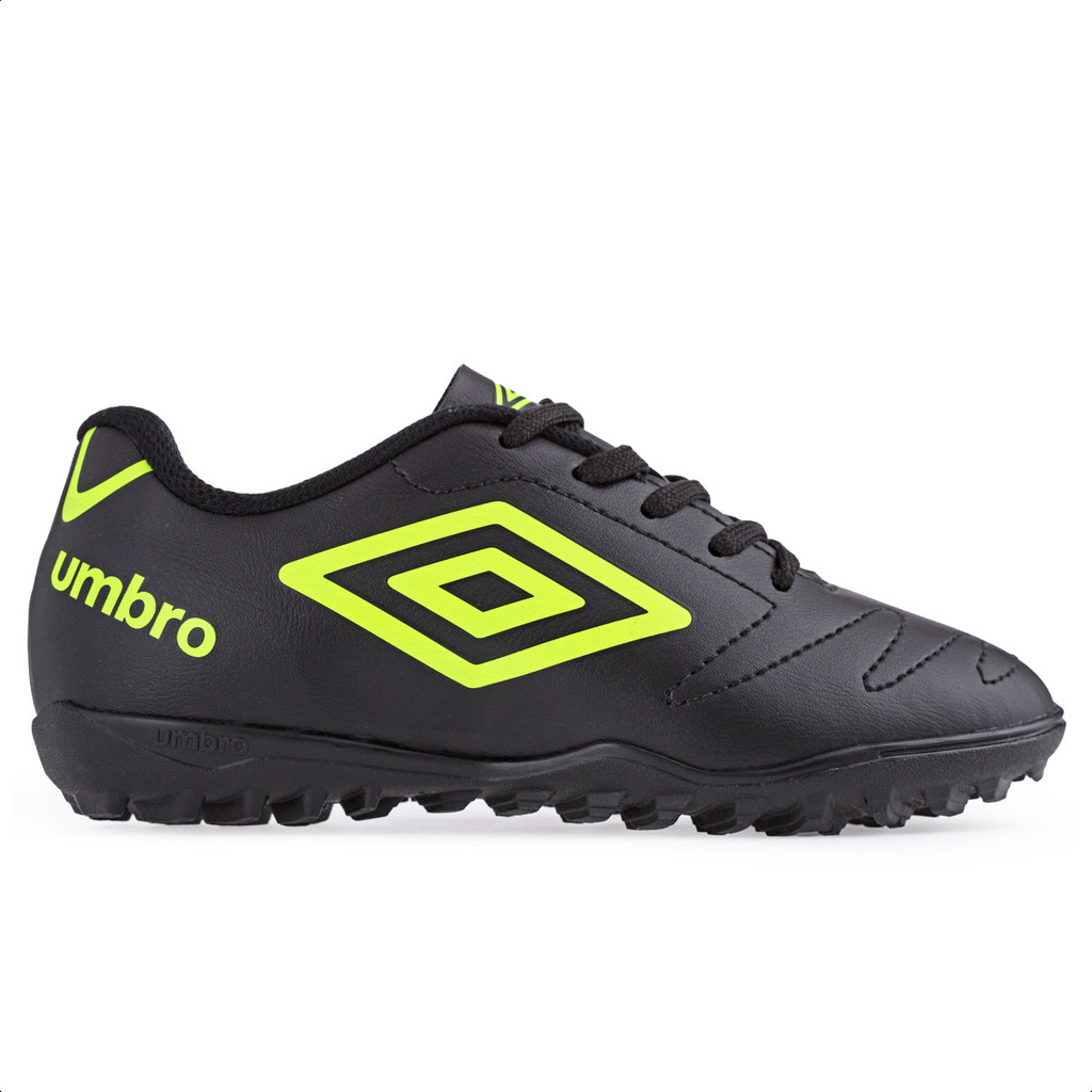Chuteira Umbro Society Class 2.2 JR Preto e Verde limão - Infantil